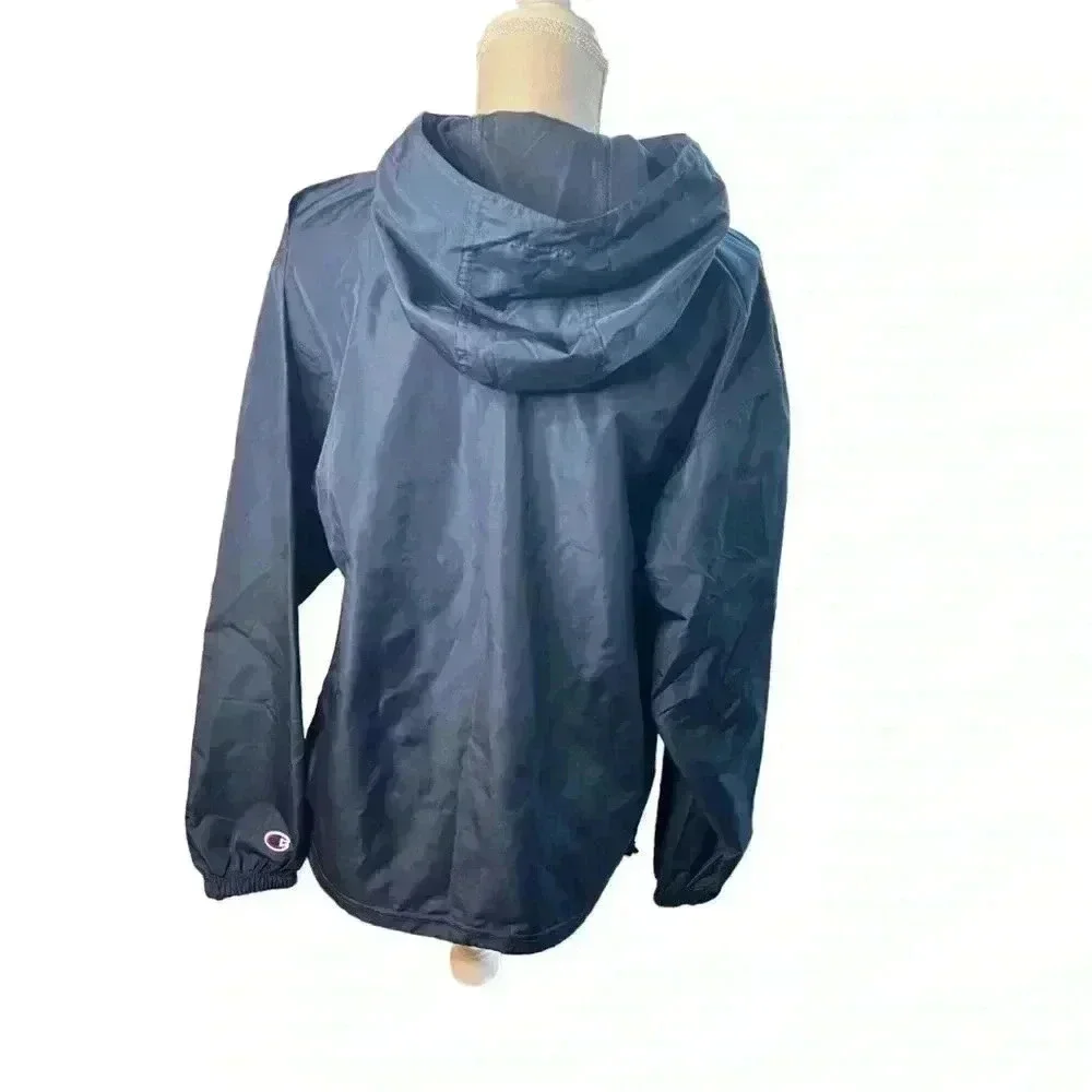 Champion Unisex Navy Blue Wind and Water-Resistant Hooded Jacket•Like New•